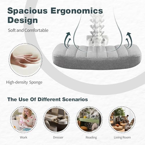 image for JUMMICO Armless Office Desk Chair No Wheels, Cross Legged Office Chair