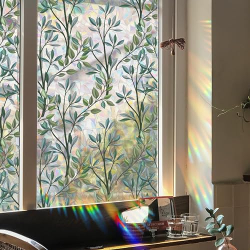 Película decorativa para ventana con hojas botánicas miniatura 3