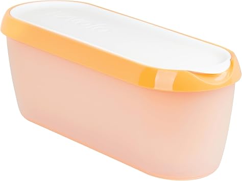 Tovolo Ice Cream Containers for Homemade Ice Cream Orange Crush, Glide A Scoop Ice Cream Tub for Reusable Ice Cream, 1.5 Quart BPA Free Insulated Freezer Safe Ice Cream Container with Lid