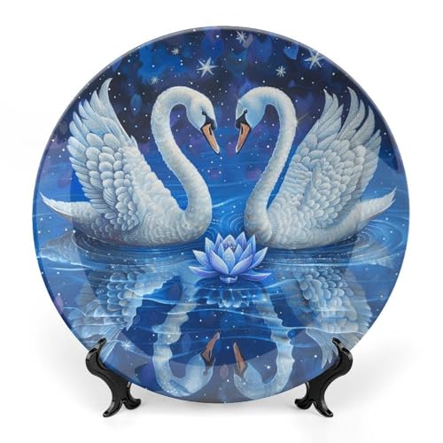 Plato decorativo de porcelana Bone China blanco 6 pulgadas miniatura 1