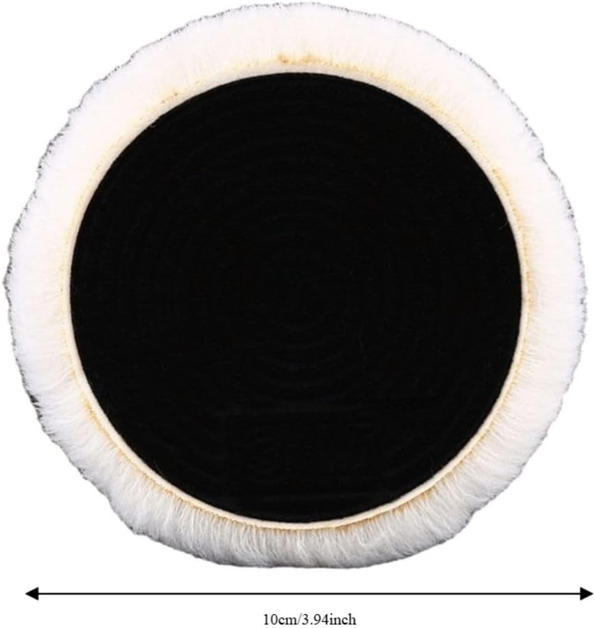 Wool Polishing Pad for Car Buffer – Hook & Loop Backing, Washable Reusable Buffing Pad for Automotive Paint, Boat, Furniture, Floors(4Inch)