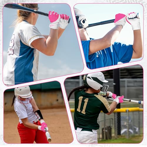 Image of HANDLANDY Baseball Batting Gloves for Adult Youth, Grip Breathable Softball Batting Gloves Fit Men Kids Boys Girls