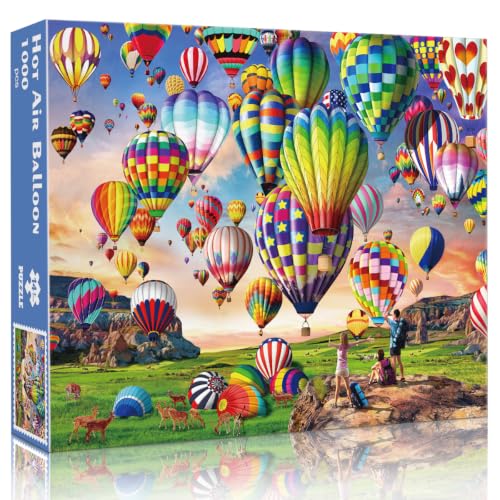 HUADADA Puzzle 1000 Teile Erwachsene-Bunter Heißluftballon – Ansicht 5