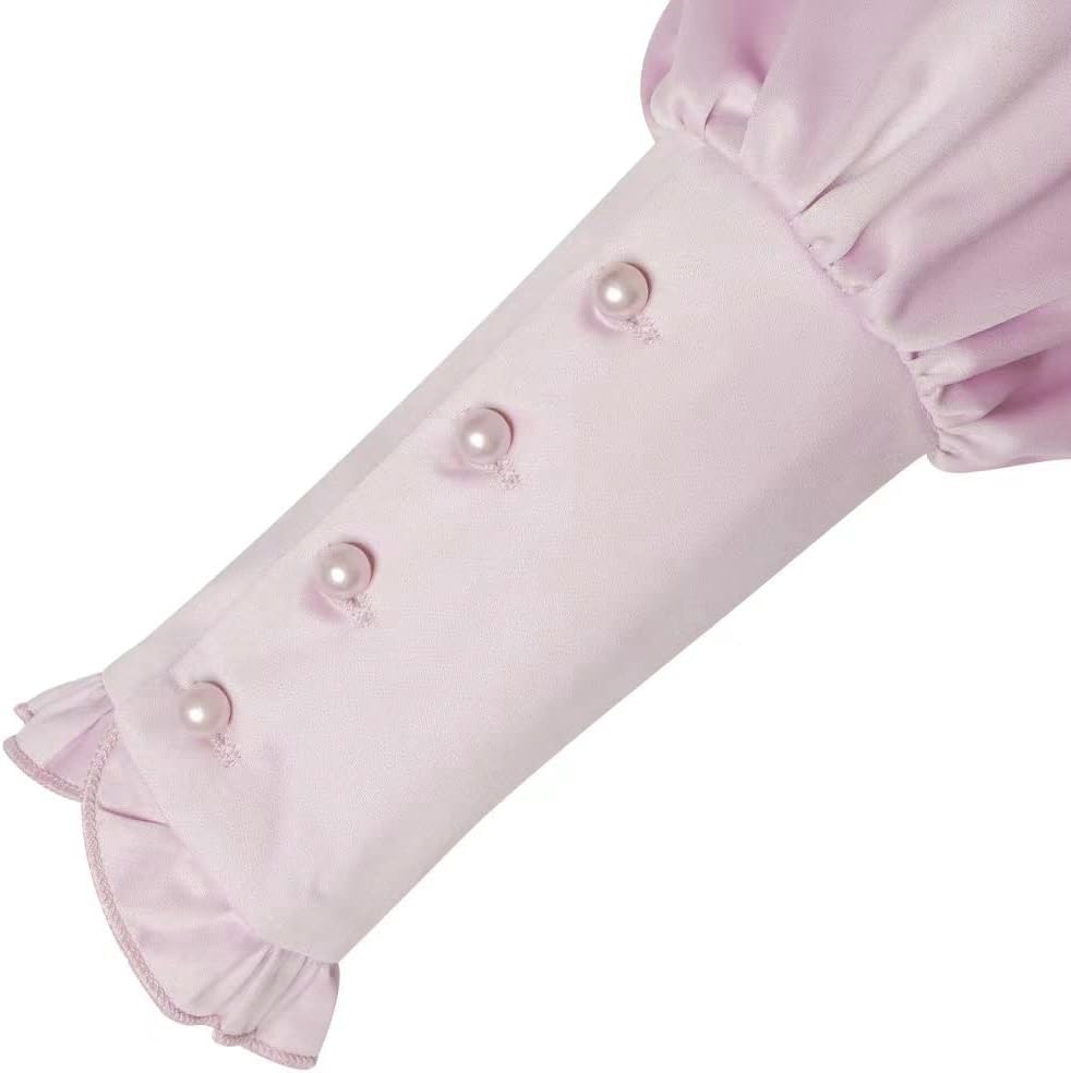 Women Vintage Victorian Long Sleeve Corset Top Lace Ruffled Blouse Stand Collar Shirts - Image 5