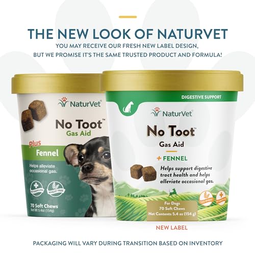 NaturVet – No Toot Gas Aid For Dogs Plus Fennel – 70 Soft Chews | Alleviates Intestinal Gas | Helps Reduce Stool & Urine Odors | 30 Day Supply NaturVet – No Toot Gas Aid For Dogs Plus Fennel – 70 Soft Chews | Alleviates Intestinal Gas | Helps Reduce Stool & Urine Odors | 30 Day Supply