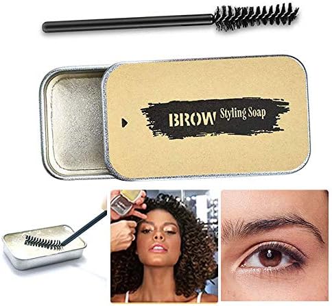 Eyebrow Soap Kit,brow pomade,eyebrow gel clear,Brows Styling Soap,Long Lasting Waterproof Smudge Proof Eyebrow Styling Pomade for Natural Brows (01)