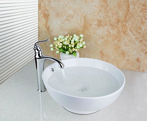GOWE Single Handle Basin Tap+Gourd Wash Basin Counter Hand Paint Color Washbasin Ceramic Sink Brass Mixer Tap Faucet