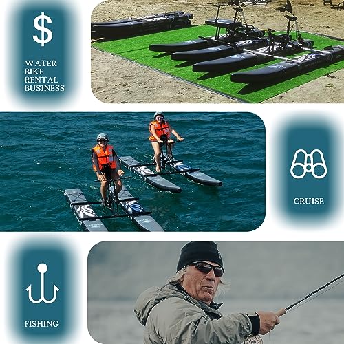 Spatium SUP Water Bike Boats for Lake,Inflatable Pontoon,Inflatable Water Bikes,Pedal Boats,Inflatable Fishing Boat Pedal Kayak,Water Sports Touring Kayaks,Fishing Kayaks+Mat Dark Blue
