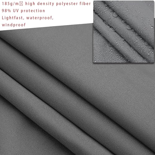 Filet d'ombrage gris clair 6x6m avec kit de fixation complet - 6