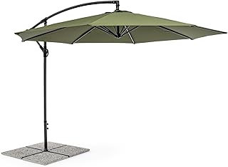 Decorspace Ombrellone palo Laterale Texas in Acciaio da Esterno per Giardino e Balcone (Diam. 3 mt, Olive)