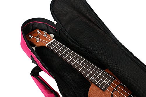 Hot Seal® Waterproof Durable Colorful Ukulele Case Bag With Storage (21In, Rose Pink) #TOP4