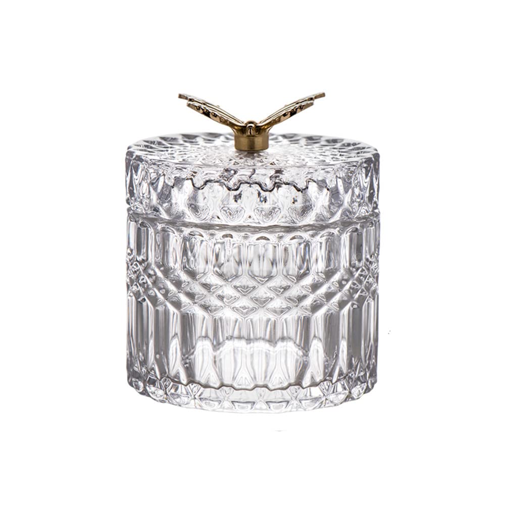 Boîte à bijoux en verre papillon pour éviter la poussière sur vos cotons-tiges