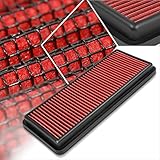 Red Reusable&Washable High Flow Drop-in Air Filter Panel Compatible with 16-19 Mazda Mx-5 / Fiat