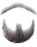 Fake Beard Fake Mustache Human Hair Full Hand Tied Lace Facial Hair Black Realistic Goatee Beard Festival Costume Beard Parties Cosplay (Style 1)