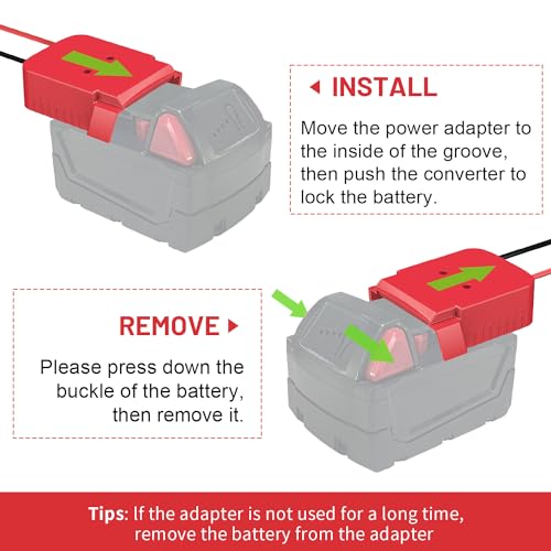 Kzreect Power Wheels Adapter for Milwaukee M18 Battery Adapter, 18V Power Wheels Battery Converter Kit with Fuses Holder and Switch, Wire Terminals, 12AWG Wire for DIY (2-Pack)