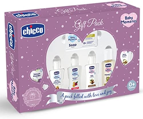 Chicco Baby Moments Caring Set Purple, Gift Set for Babies, 0+ Months