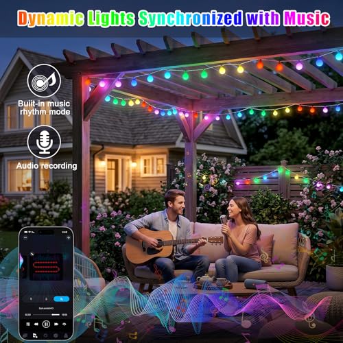 OMIKA 50FT 100 LED Smart Color Changing Globe String Lights, Smart Fairy Lights APP & Remote Control, Music Sync Twinkle Light, 100+ Dynamic Mode for Bedroom Classroom Party Christmas Decoration by OMIKA - Image 5