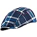 MG Plaid Ivy Newsboy Cap Hat (Large, Navy)