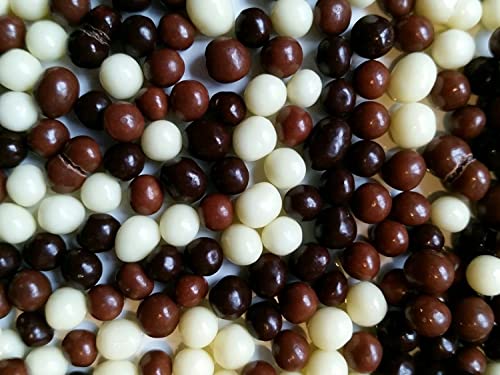 100g Handmade Luxury Chocolate Coated Mini Cereal Balls Crispies Mix of Dark, Milk and White Chocolate toppings Dessert Cakes Decorations