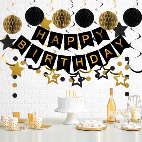 image for meowtastic Birthday Decorations, Happy Birthday Banner with Honeycomb 