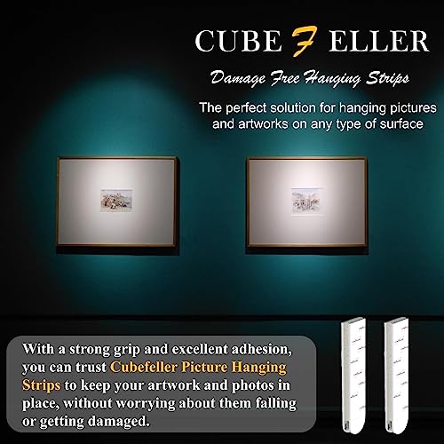 Cubefeller Large Picture Hanging Strips | 30 Pairs, Removable Hook And Loop Tape, Picture Hanger Damage Free, Adhesive Strips For Frame Hanging And Large Picture #TOP2