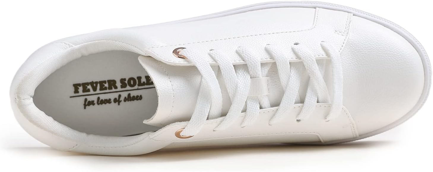 FEVERSOLE Women's Fashion Lightweight Spring Summer Vegan Leather Sneaker Casual Comfort Walking Shoes - Image 2