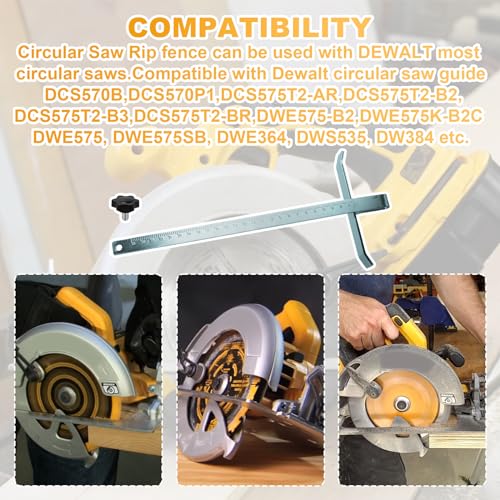 Circular Saw Fence COMBO00233 Replacement for DeWalt Rip fence DW3278, Compatible with DeWalt DCS570B,DCS570P1,DCS575T2-AR,DCS575T2-B2,DCS575T2-B3,DCS575T2-BR,DWE575-B2,DWE575K-B2C