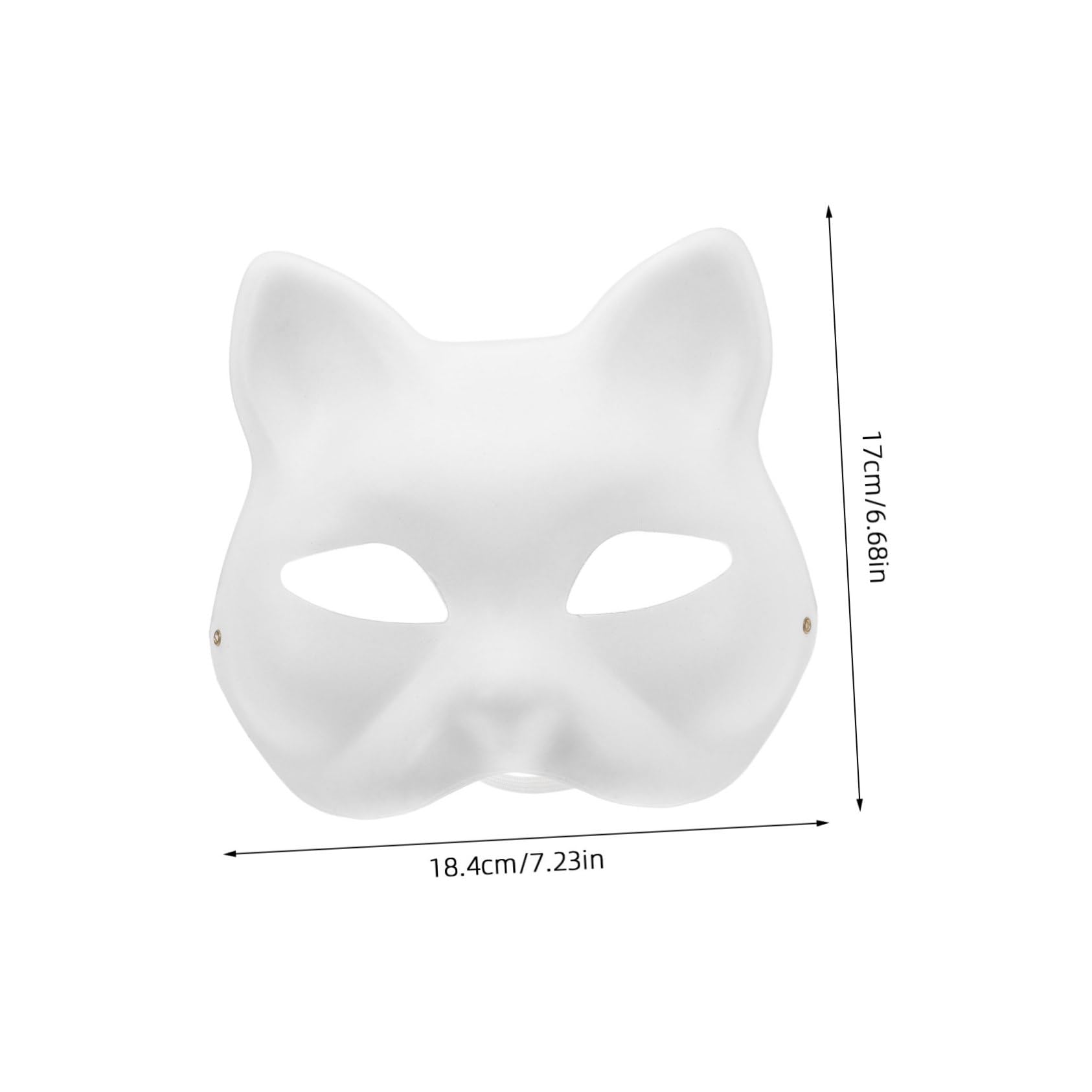 Vaguelly 3pcs Cat Mask Blank Paintable Paper Masks for Crafting Lightweight Half Face for Halloween Masquerade and Themed Parties Safe Comfortable Art Supplies