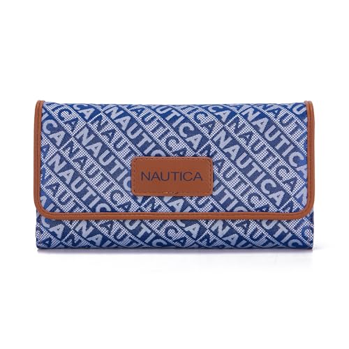 Image of Nautica Women's Perfect Carry-All Money Manager RFID Blocking Wallet Organizer, Navy