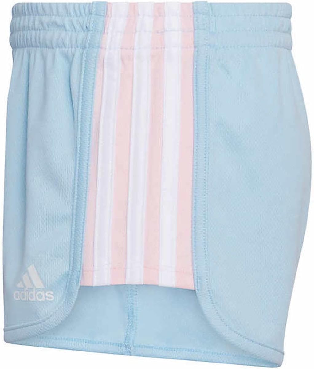 Adidas Little Girl's 3 Piece Outfit Set, 2 Tees, 1 Short (Pink/White, 6): Clothing, Shoes & Jewelry
