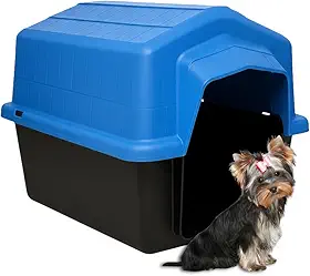 Casinha Caminha Pet N2 2 em 1 Cachorro Pequeno Uso Interno Externo Sol Chuva | Casa Plástica Desmontável Proteção Conforto | Cães Porte Mini Pequeno Até 10kg | Plástico Rígido Fácil Limpeza (Azul)