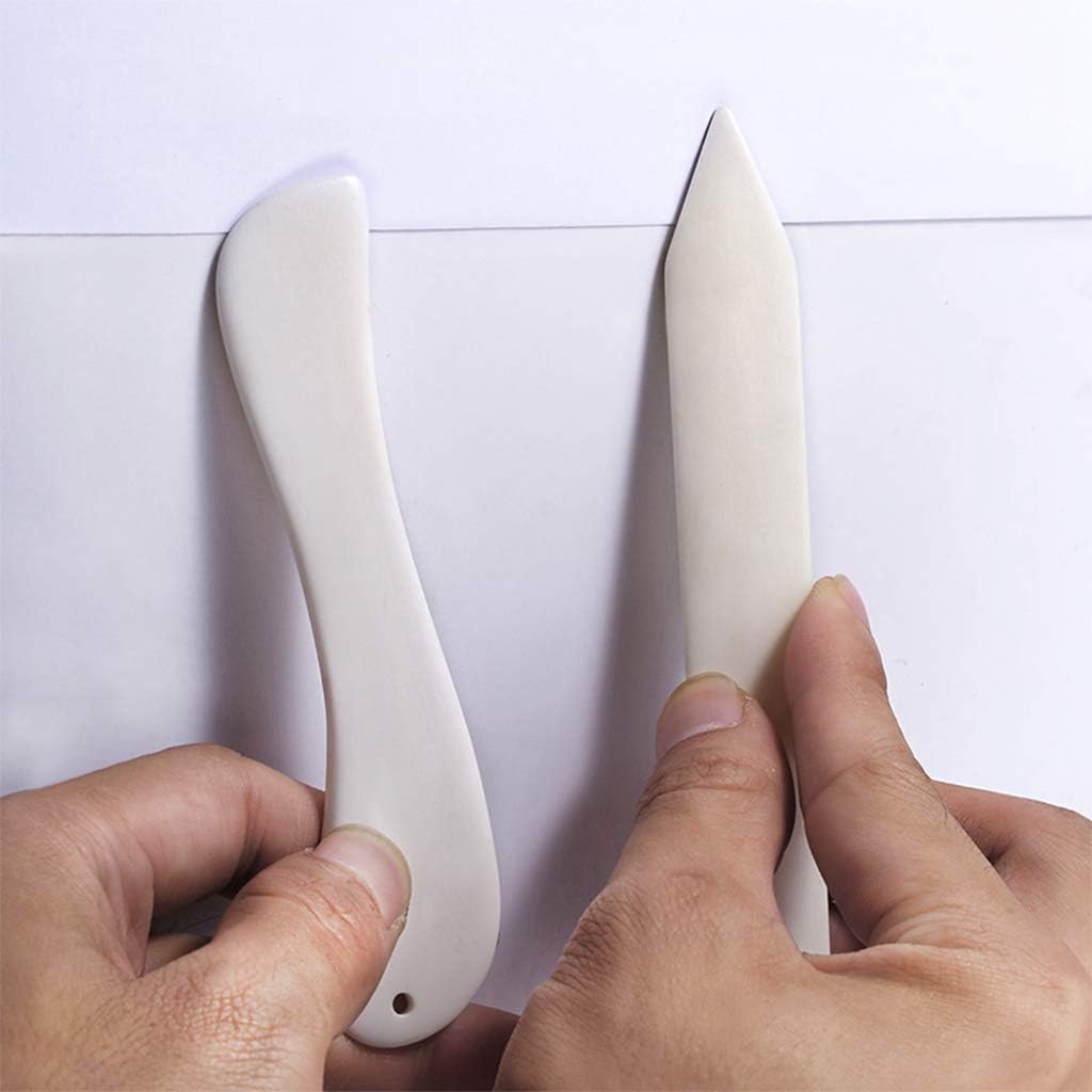 Briartw 2 Pieces Bone Folder Paper Creaser Set Scoring Tool for Paper Crafts, Bookbinding, Card Making and Office Supplies