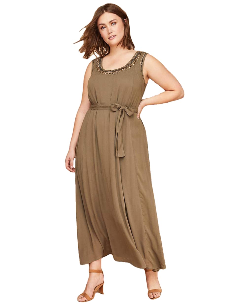 slim fit dress slacks Dress Casual Maxi By Lane Bryant In Green, Size: 1x