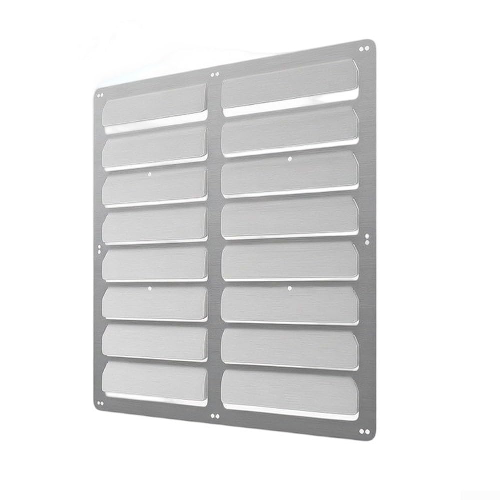 Protector de viento plateado para unidad exterior de CA, cubierta de guía de flujo de aire sin taladro para disipación de calor, deflector de esquinas redondeadas resistente a la corrosión, 43 x 43 cm