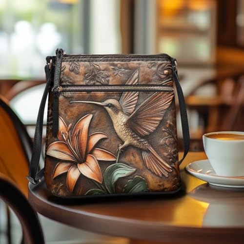 HUGS IDEA Women's Crossbody Purse for Work Large Leather Handbag with Adjustable Shoulder Strap3