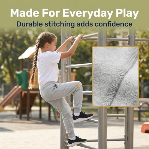 Image of EVERYDAY KIDS Girls' Cotton Fleece Sweatpants; Girls' Activewear Jogger Pants - Soft and Breathable Cotton /Poly Blend