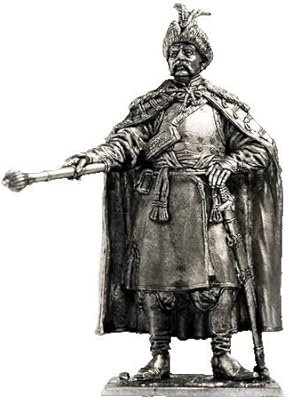 The Cossack Colonel (Ukraine, 17th Century) Tin Soldiers Metal Sculpture Miniature Figure Collection 54mm (Scale 1/32) (M205)