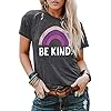 IRISGOD-Womens-Be-Kind-Tank-Tops-Casual-Short-Sleeve-Rainbow-Inspirational-Graphic-Tees-Tops IRISGOD Womens Graphic Tees Casual Summer Short Sleeve Vintage T Shirts Tops