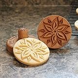 Fun Food Tools, Wood Cookie Stamp, 2.5 Inch (Poinsettia CS-014)