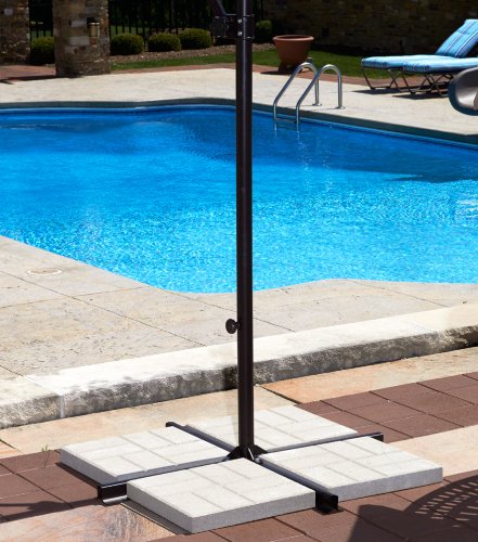 cantilever patio umbrellas ikea IKEA SVALN / IGGN hanging umbrella with base, light grey-beige/dark gray, 118 1/8x78 3/4