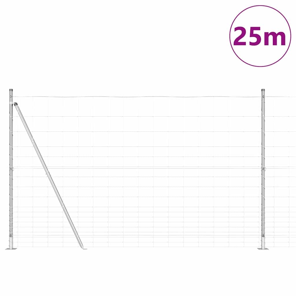Poste de valla galvanizado, 25 x 1,5 m, de acero, valla de protección visual, valla de barrera para animales, valla de jardín para paisajes, jardines y decoración exterior -C