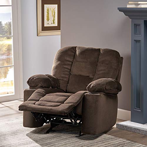 Christopher Knight Home Gannon Fabric Gliding Recliner, Chocolate 42.52D X 38.58W X 40.94H In #TOP1