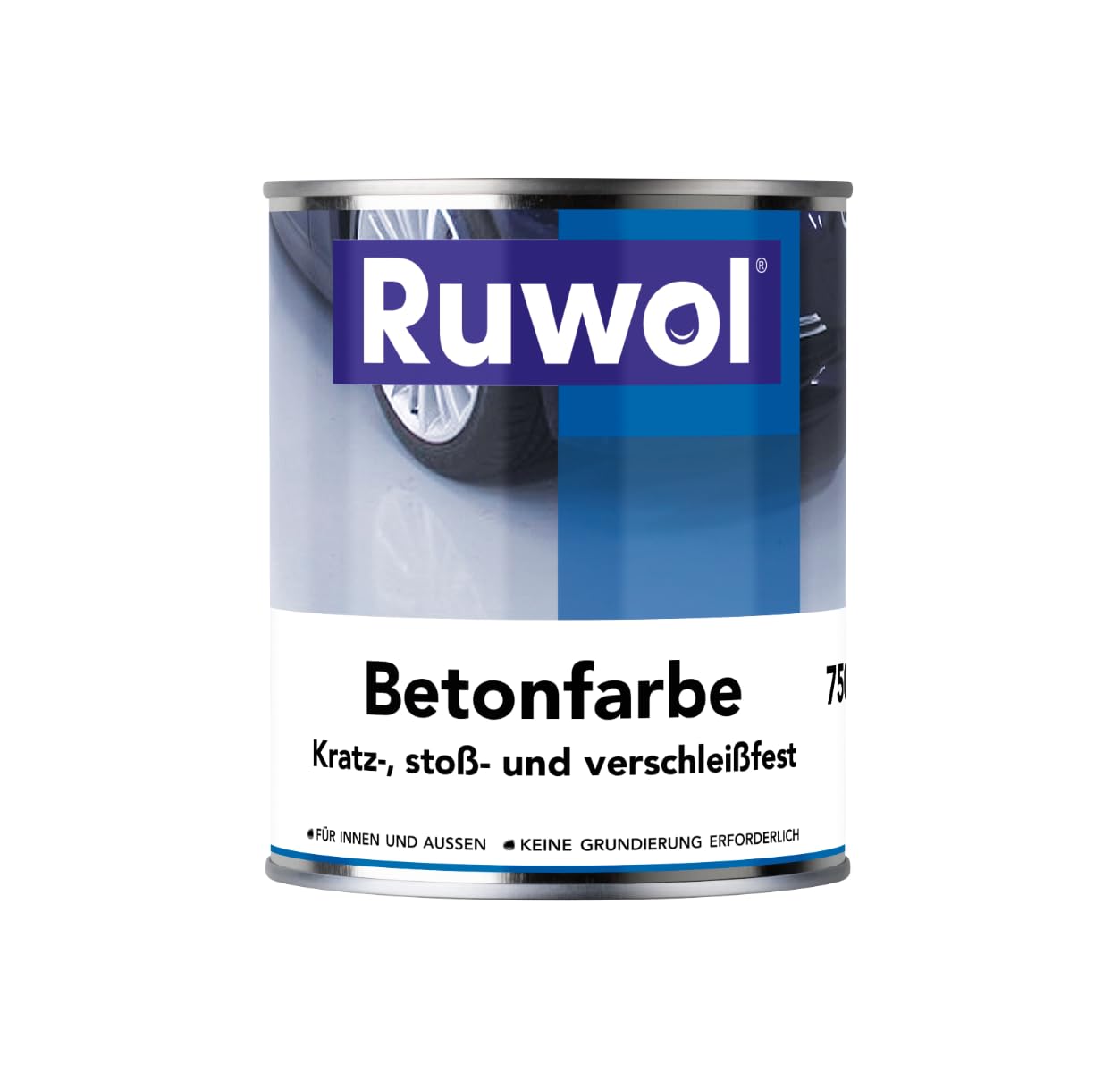 Betonfarbe Lichtgrau (RAL 7035) 750 ml - Betonfarbe außen frostsicher - Bodenfarbe Außen- fassadenfarbe sockelfarbe Farbe für Beton, Holz, Stein - Innen & Außen - Terrassen und Einfahrten