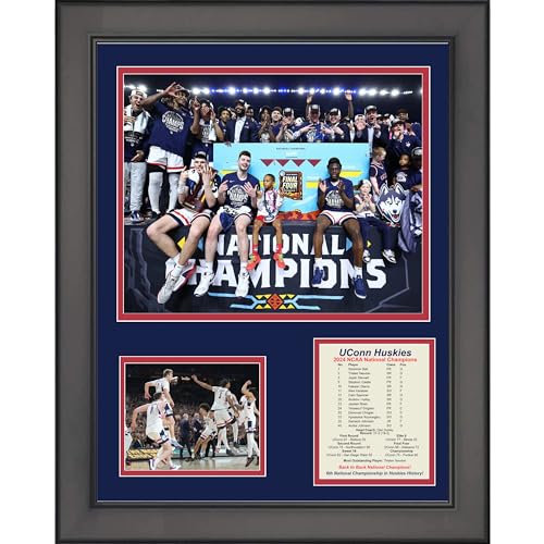 Framed UConn Huskies 2024 Back to Back NCAA National Champions 11"x14" College Basketball Three Photo Collage