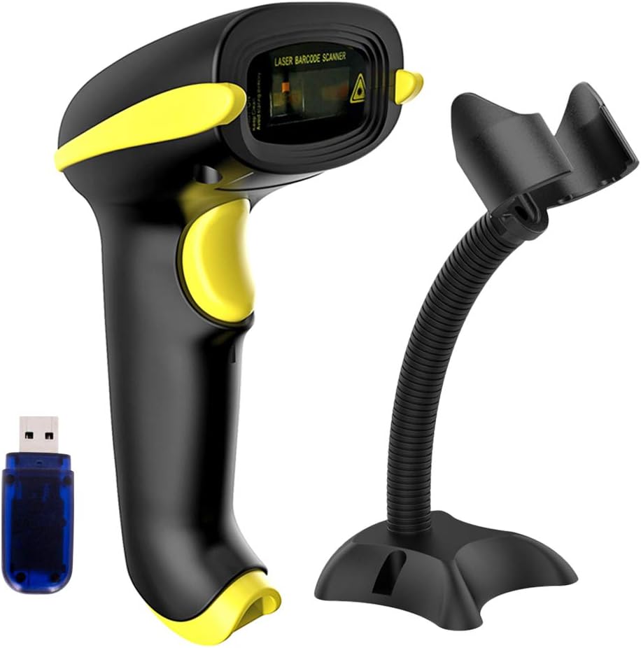 NADAMOOBarcode Scanner Compatible with Bluetooth & 2.4GHz Wireless Connection Connect Mobile Phone, Tablet, Computer, POS, Workwith Windows, Mac OS, Linux, Android, iOS