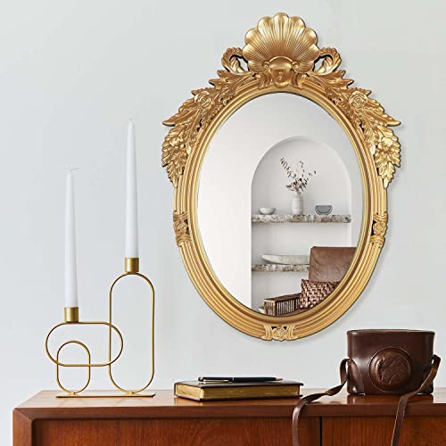 Mirrorize 26 X 35 Antique Gold Mirror For Living Room, Vintage Gold Framed Oval Mirror, Decorative Large Gold Mirror For Wall Decor, (Imp8569) #TOP2