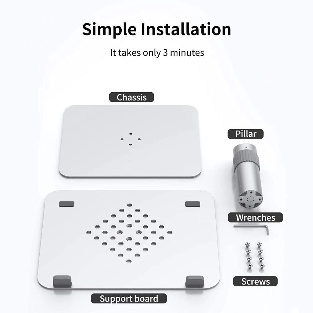 Portátil de la computadora portátil Altura Ajustable 360 ​​Rotación de Aluminio Ergonómico Portador de computadora portátil