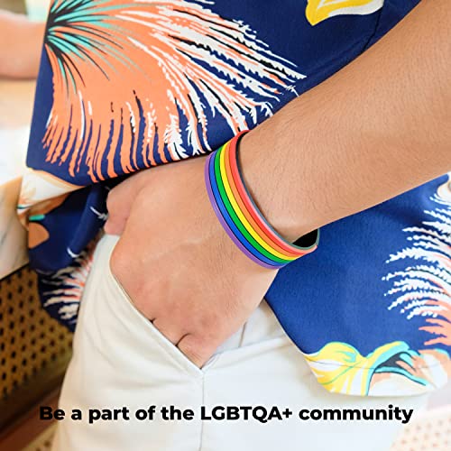 Ibestbuysell Gay Lesbian Lgbt Pride Rainbow Rubber Bracelet Wristband Rainbow, Medium #TOP6