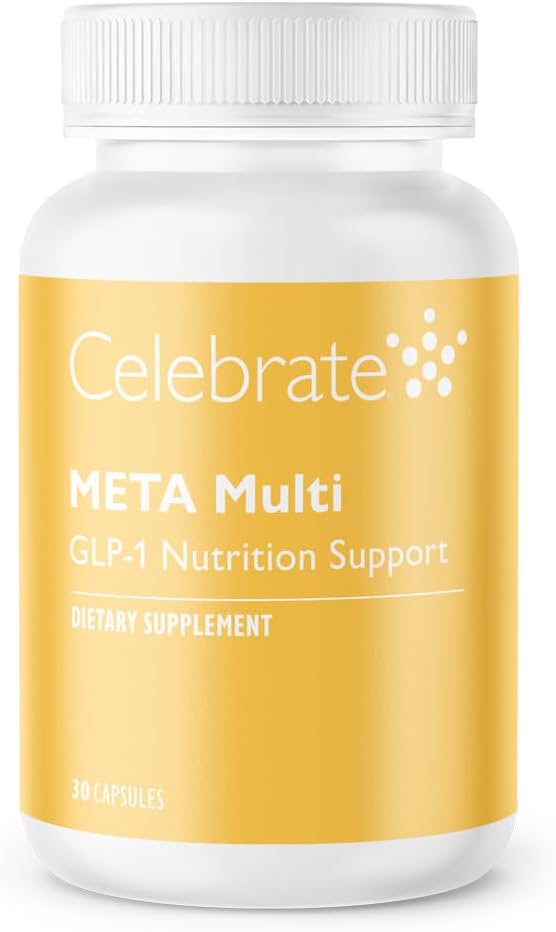 Celebrate Vitamins META Multi GLP-1 Multivitamínico, suministro para 30 días | 30 cápsulas, una vez al día, vitamina D, B12, magnesio y hierro, vitamina para la caída del cabello, fatiga y deficiencias nutricionales, cápsulas, 30 unidades (paquete de 1)
