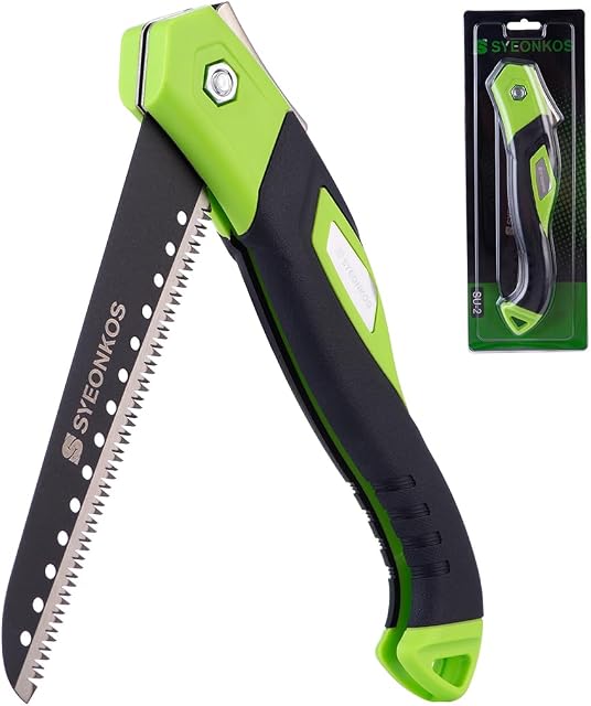 SYEONKOS Saw, Folding Saw, Folding Pruning Saw, Woodworking Tools, Folding Hand Saw with Secure Lock, Saw for Garden or Tree Pruning, Camping, Woodworking